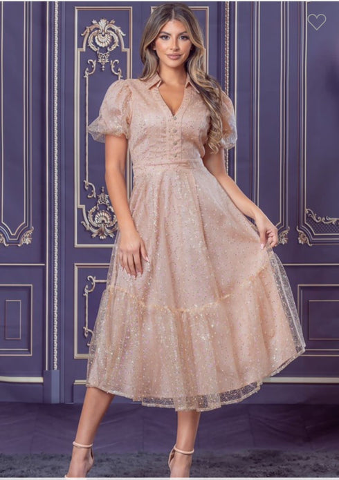 VESTIDO CON LENTEJUELAS AD9098