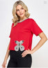 BLUSA DE MARIPOSA CON PEDRERIA LP8783