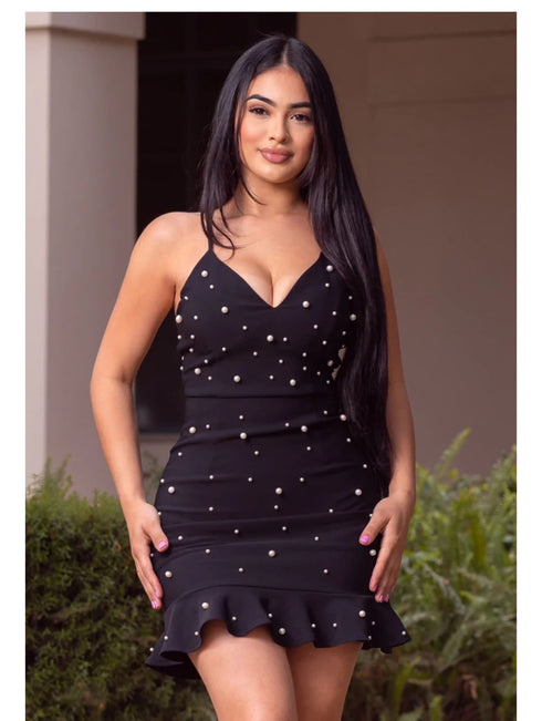 VESTIDO CON PERLAS ZD48500