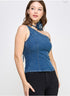 BLUSA DENIM CON FLOR LP9150-1
