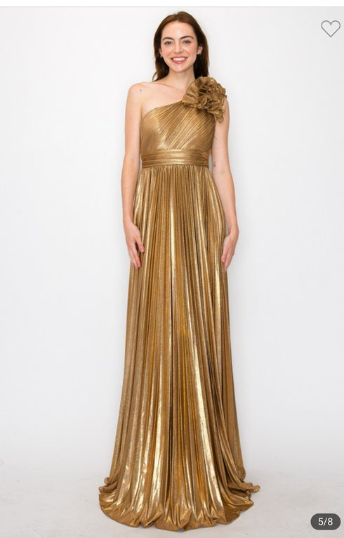 VESTIDO LARGO UNA MANGA 2585-1