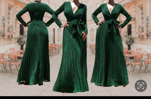 VESTIDO MAXI PLIZADO DD4700