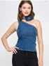 BLUSA DENIM CON FLOR LP9150-1