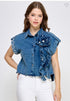 BLUSA CON FLOR DENIM LP8771