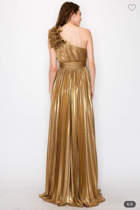 VESTIDO LARGO UNA MANGA 2585-1