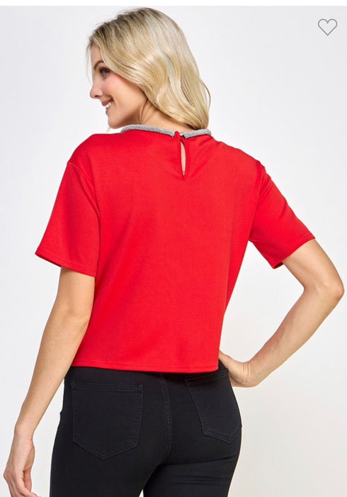 BLUSA DE MARIPOSA CON PEDRERIA LP8783