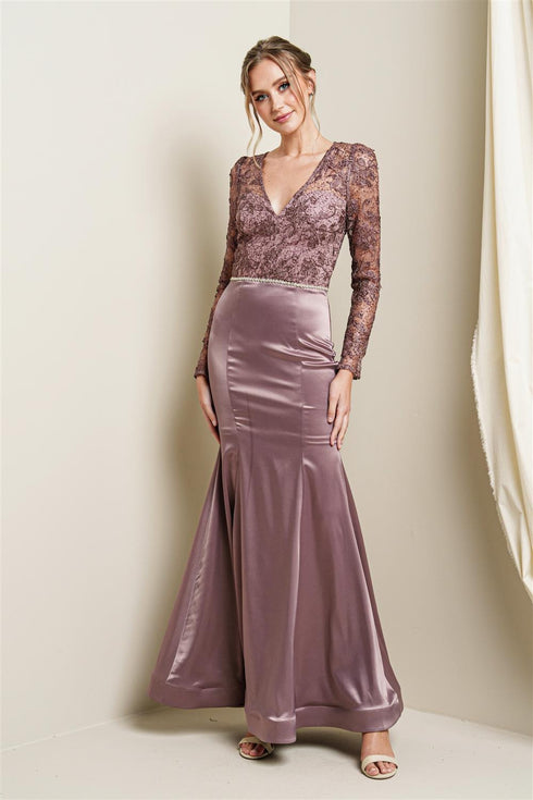 VESTIDO CON ENCAJE M21224