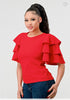 BLUSA MANGA DE OLANES T94669