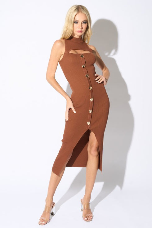 VESTIDO CON BOTONES BD77529B-W