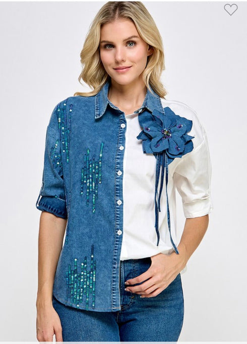 CAMISA CON FLOR LP9133