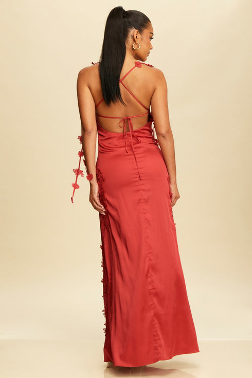 VESTIDO MAXI CON FLORES LD10855