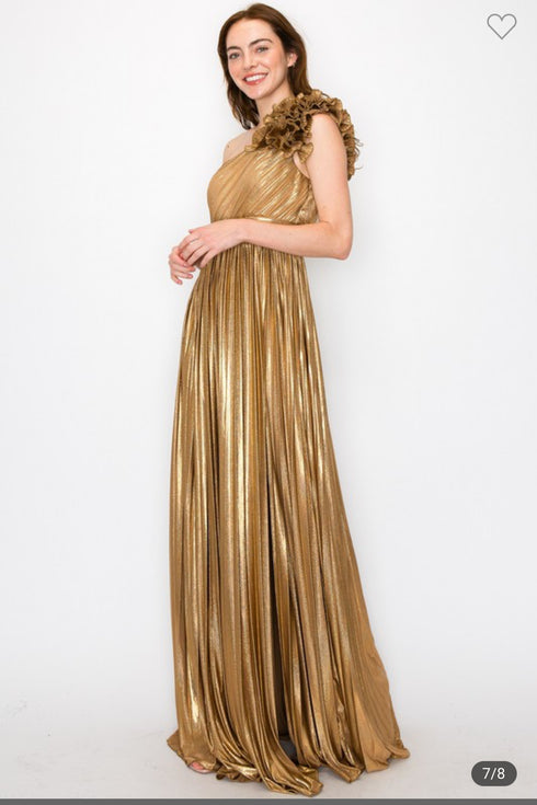 VESTIDO LARGO UNA MANGA 2585-1