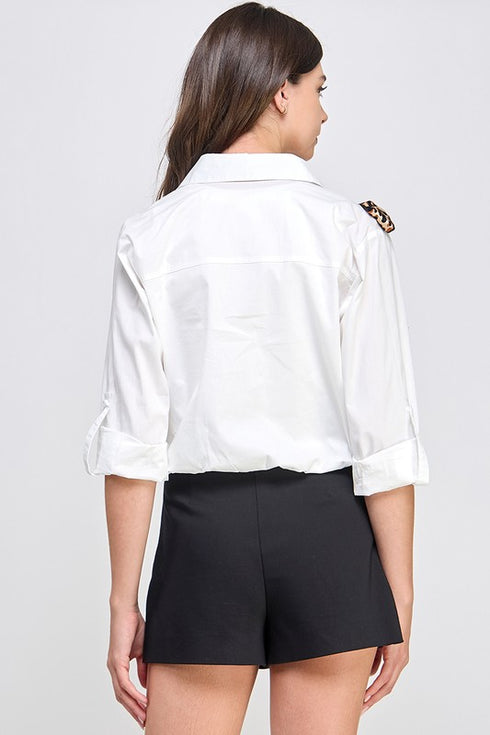 BLUSA CON MOÑO PRINT TX70716