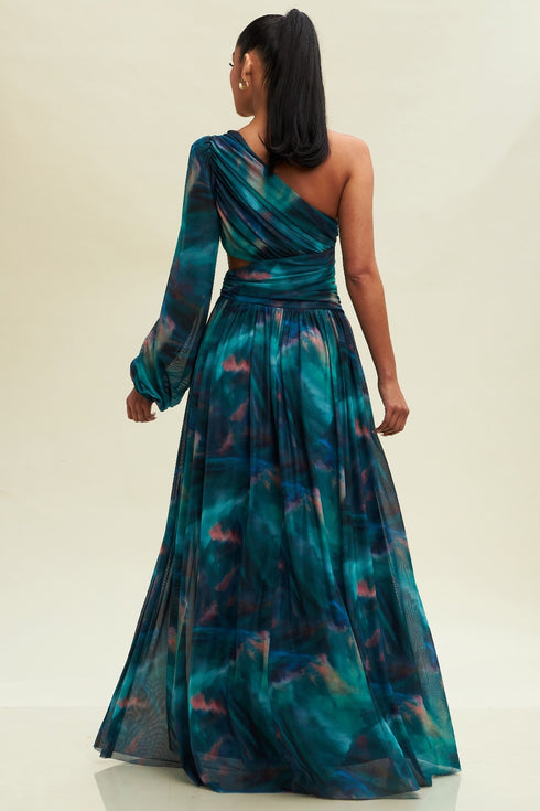 VESTIDO ESTAMPADO CON UNA MANGA 3 LD10743