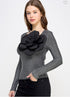BLUSA DE PIEDRAS CON FLOR JJ10044
