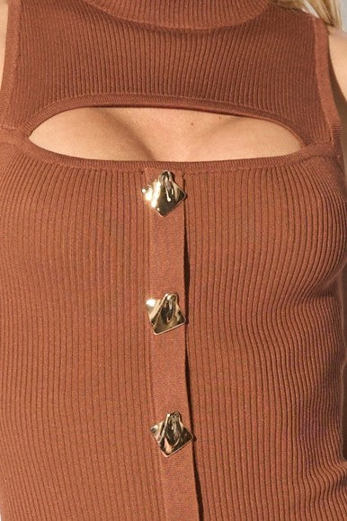 VESTIDO CON BOTONES BD77529B-W