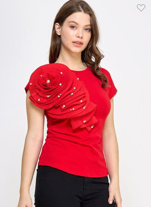 BLUSA CON FLOR JJ10055