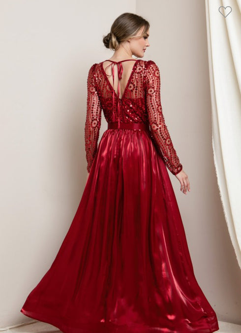 VESTIDO CON MANGAS M21217