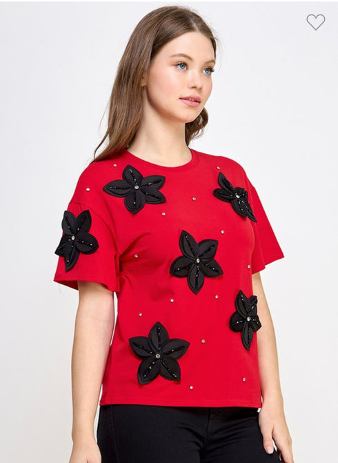 BLUSA CON FLORES LP8803-1