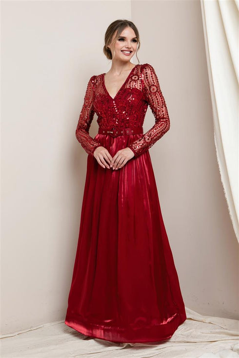 VESTIDO CON MANGAS M21217