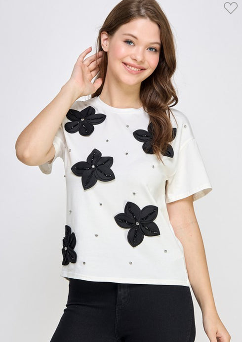 BLUSA CON FLORES LP8803-1