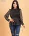 BLUSA CON BRILLO Y CITO EN CINTURA CA2002