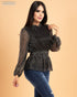 BLUSA CON BRILLO Y CITO EN CINTURA CA2002