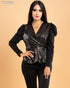 BLUSA DE CUERO CRUZADA T51097K