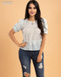 BLUSA CINTO EN CINTURA CON CUADROS BT02570