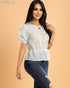 BLUSA CINTO EN CINTURA CON CUADROS BT02570