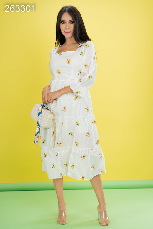VESTIDO FLOREADO LARGO SD4103