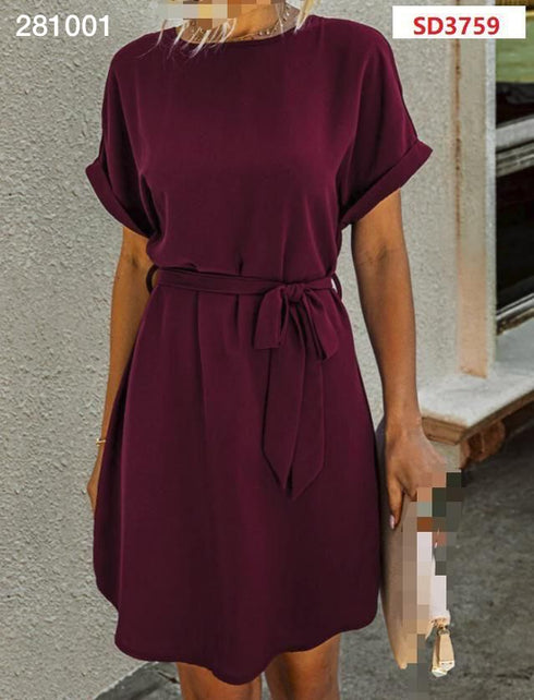 VESTIDO CINTO EN CINTURA SD3759