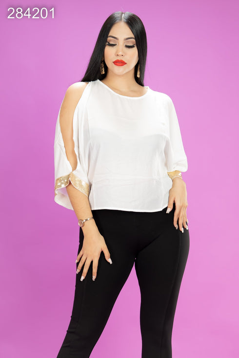 BLUSA DETALLE EN MANGA SD4393