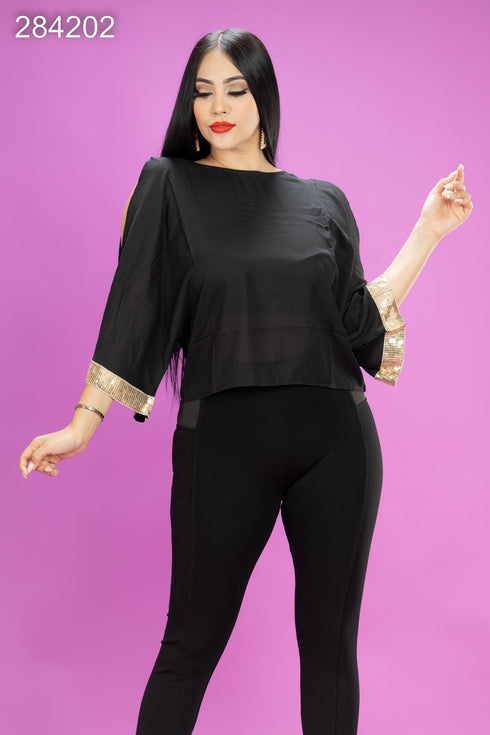 BLUSA DETALLE EN MANGA SD4393