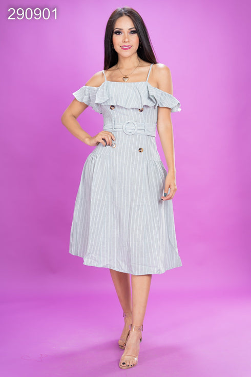 VESTIDO RALLADO 31397D