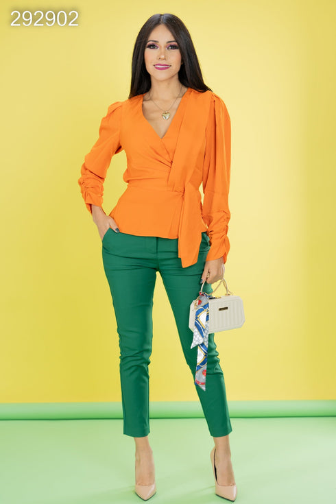 BLUSA NUDO EN CINTURA 35035T