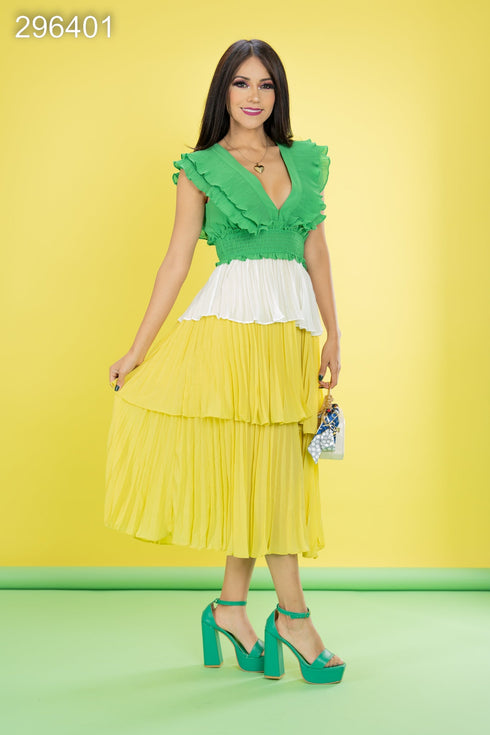 VESTIDO PLIZADO LD5061