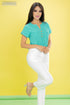 BLUSA MANGA CORTA VUELTA TB8166