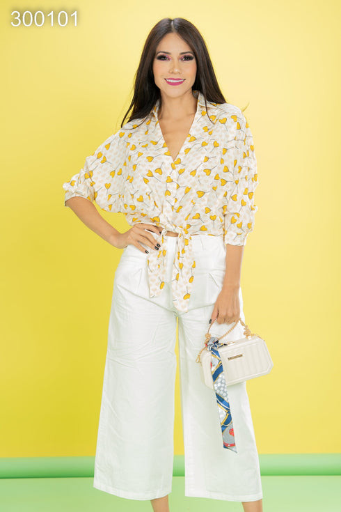 BLUSA NUDO EN CINTURA 35667T