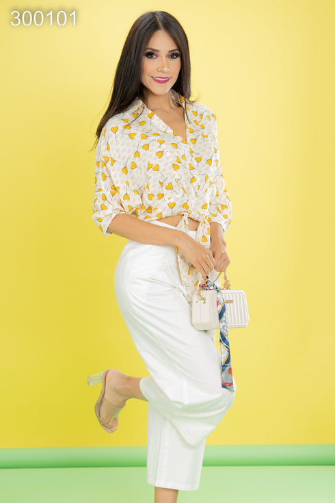 BLUSA NUDO EN CINTURA 35667T