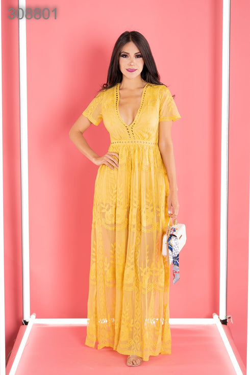 VESTIDO DE ENCAJE DD1401