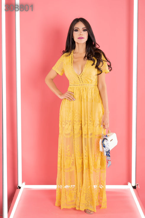 VESTIDO DE ENCAJE DD1401