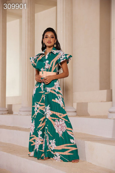 PALAZZO PLIZADO CON CINTO CD32807