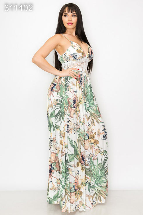 VESTIDO MAXI CON ENCAJE DM2602