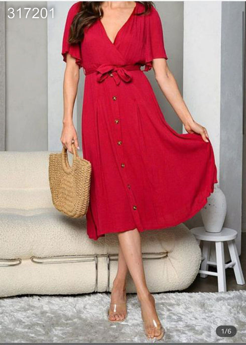 VESTIDO CON BOTONES MID151