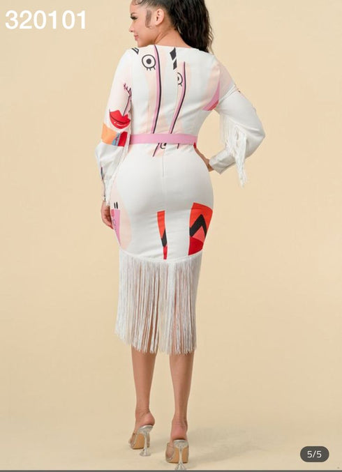 VESTIDO ESTAMPADO COM CINTO DS22205