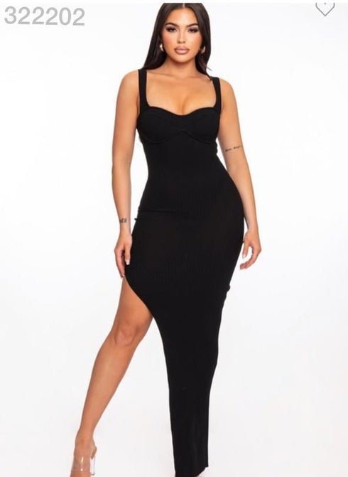 VESTIDO DETALLE EN PIERNA 22958