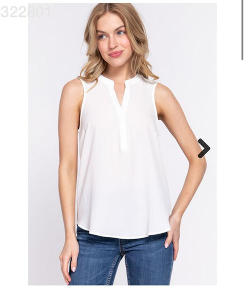 BLUSA SIN MANGAS CUELLO V T13476