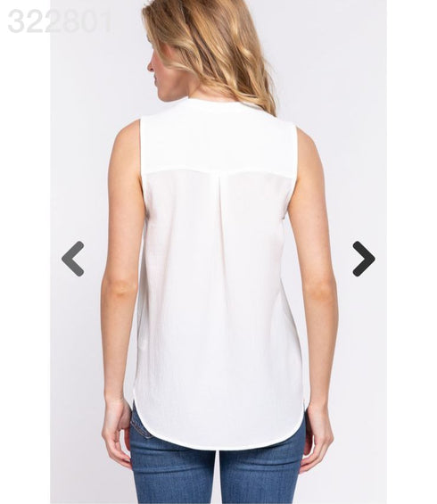 BLUSA SIN MANGAS CUELLO V T13476