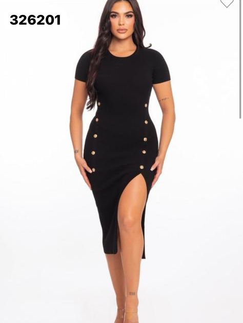 VESTIDO DETALLE EN PIERNA 23017